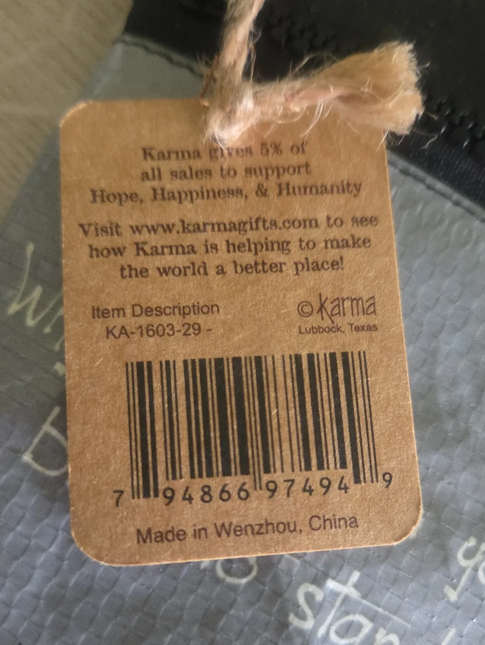 Karma  Gray Skull Zip Pouch